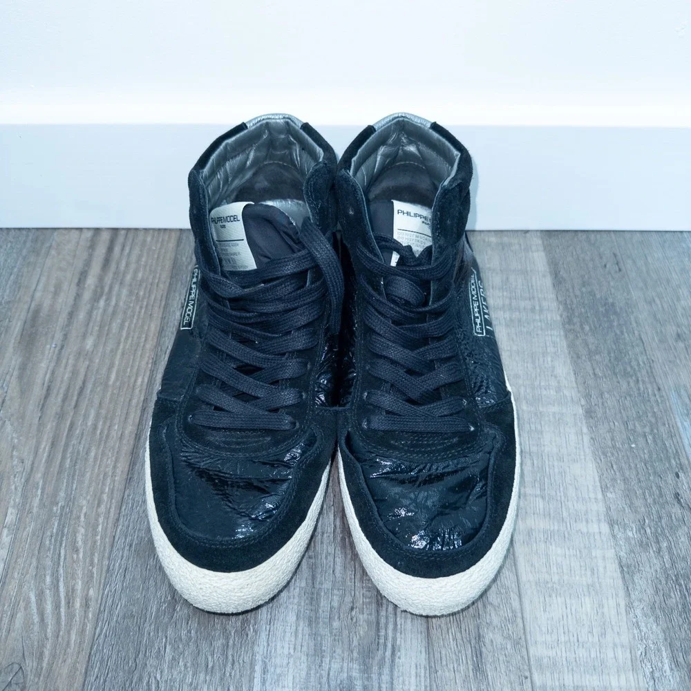 Philippe‎ Model Black Lakers Vintage Series High Top Sneakers Size EU 39 / 7